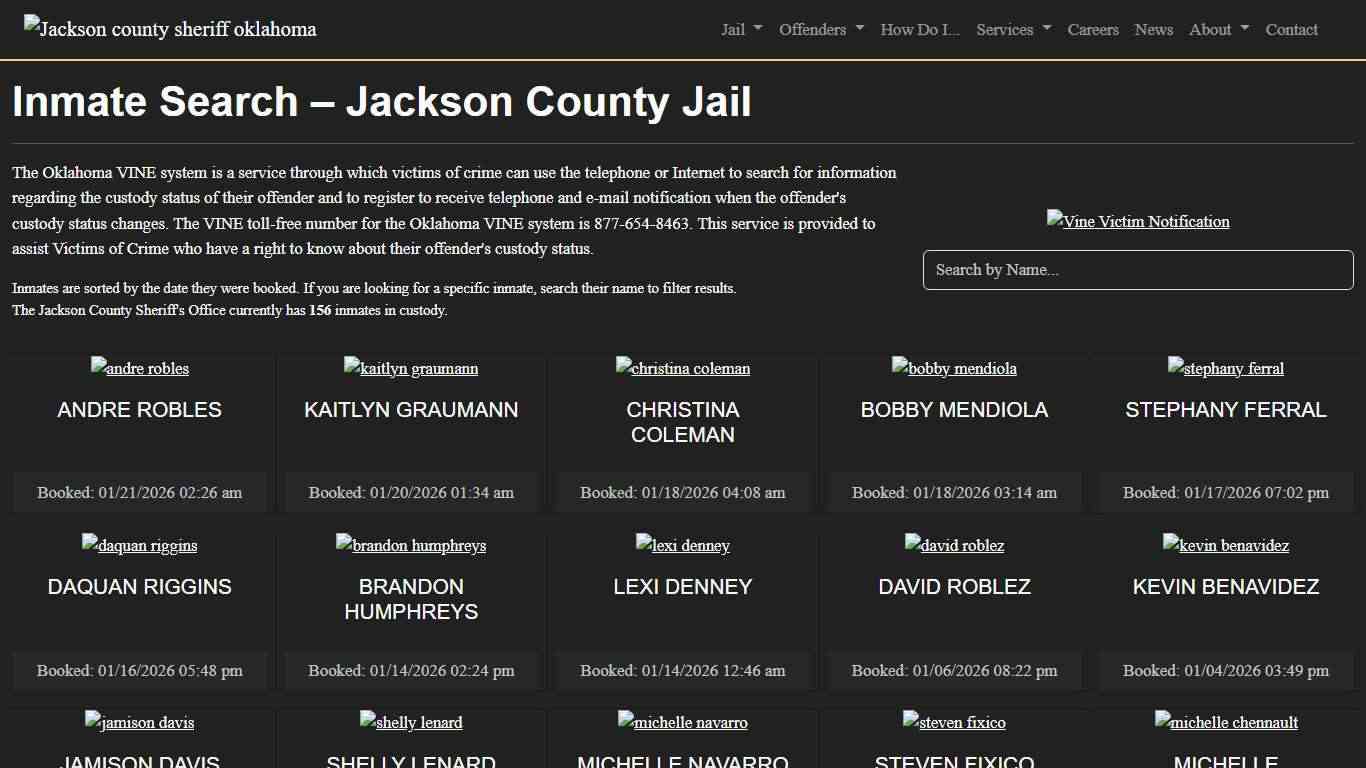 Inmate Search | Jackson County Sheriff's Office